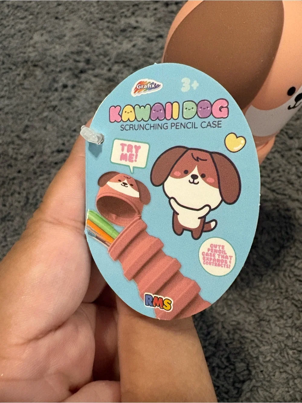 NWT Kawaii Dog Scrunching Pencil Pouch
